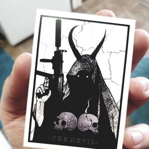 Dark Tarotkartenserie - Der Teufel - Dark Art, Gothic, Gruselig, Militär, Tolles Geschenk