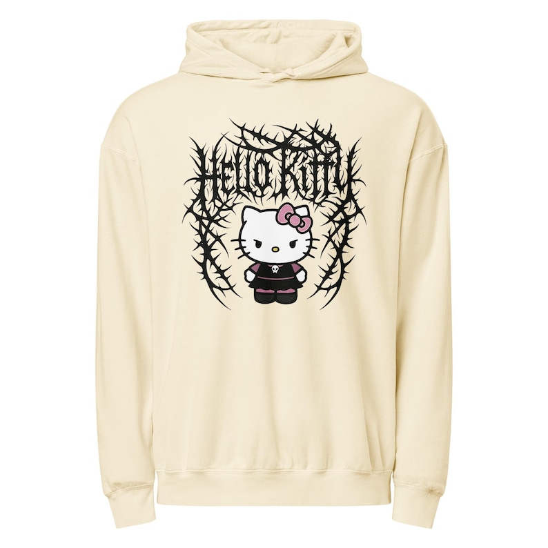 Deathcore Hello Kitty Unisex garment-dyed lightweight hoodie