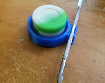 DabbCaddy - Tool Holder, Container Holder, TPU Material, 420, 710, Concentrates, Translucent Blue