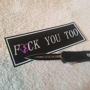 F_U_2 - Outdoor Sticker, Weatherproof, XL Size, Car Slaps, JDM, Bumper Sticker, Heartbreak, Cool Sticker