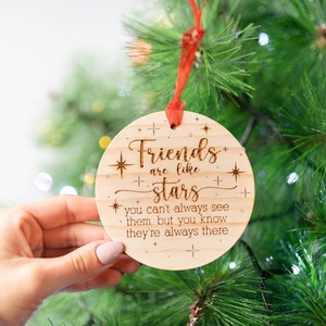 Personalized Best Friends Christmas , Wooden Christmas Ornament, Friends like are stars, Personalized Christmas Keepsake, Gift fot friends,
