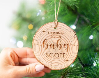 new baby, Baby's First Christmas Ornament, Wooden Personalized Baby Ornament, Custom Baby Wood Keepsake, Custom Baby Name Christmas Ornament