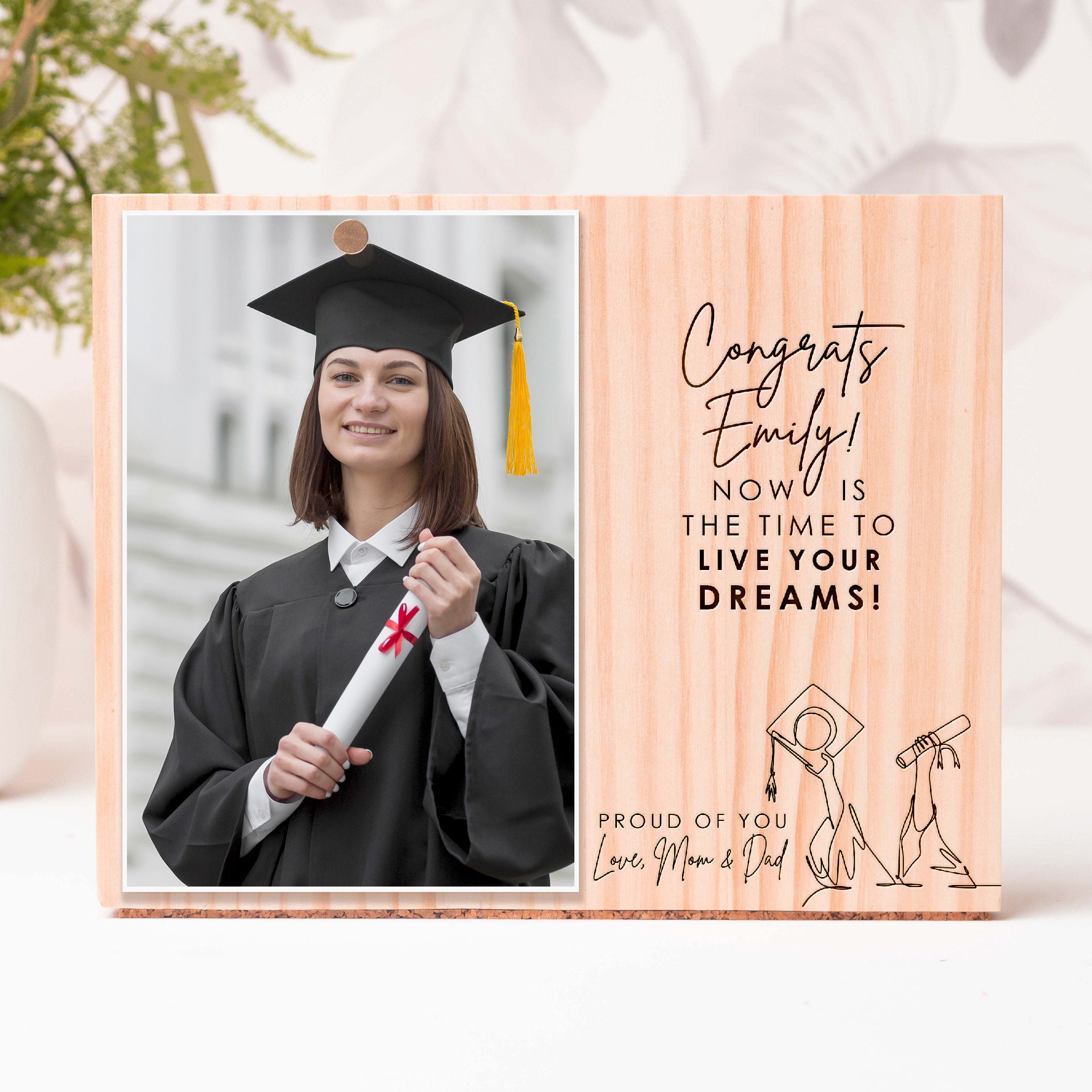 Graduation Card Frame Engraved Wood Graduation Picture Frame, Personalized Gift - Etsy