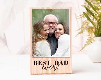 Best Dad Ever, Custom Engraved Photo Frame, Ideal Father's Day Gift, Gift for Him, Birthday Gifts for Dad, Minimalist  Frame, Picture Frame