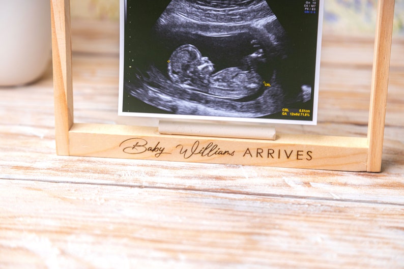 Engraved Baby Frame, Baby Countdown Frame with photo Ultrasound Baby Shower Gift, Mom To Be Gift, Pregnancy Announcement, New Parents Gift image 8
