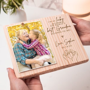 J'ai autant de chance que possible Le meilleur cadre photo de grand-mère m'appartient, cadeau pour grand-mère de petits-enfants, meilleur cadre photo de grand-mère personnalisé