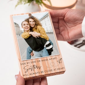 Engraved Wood Picture Frame: Long Distance Friendship Gift