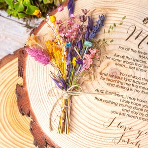 Wood Gifts, Wedding gift for Couple, Birthday Gifts Custom Engraved Wood Slice, Dried Flowers Personalized Gifts for Friends Laser Engraving image 9