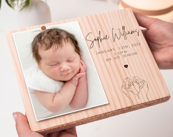 Birth Announcement Sign, Welcome Personalized Baby Gift, Baby Birth Stats Frame New Baby Gift Newborn Baby Gift, Baptism Frame engraved Gift