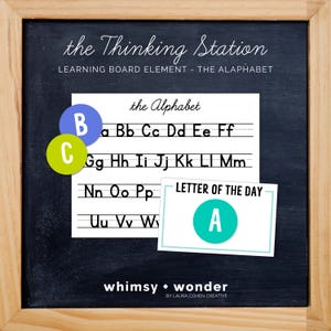 The Thinking Station: The Alphabet, Homeschool Board, Preschool Homeschool Lessons, Activity Bundle, Morning Board for Preschoolers