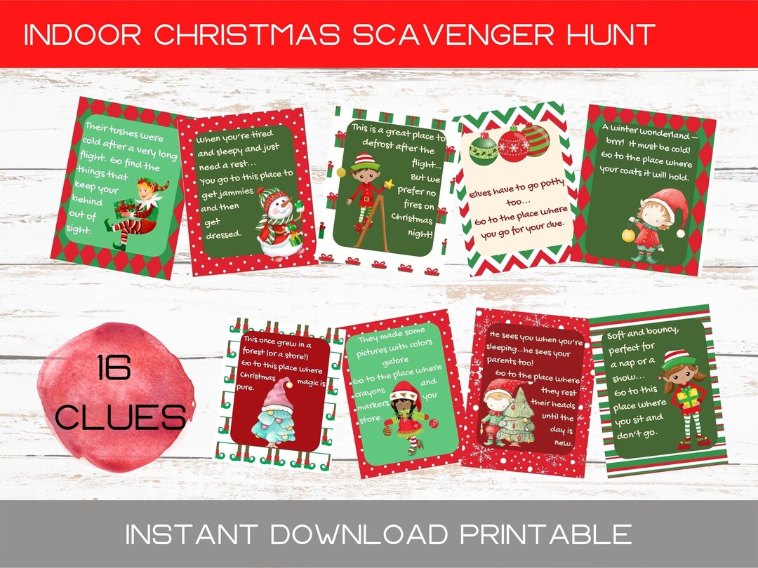 Indoor Scavenger Hunt for Kids Christmas Scavenger Hunt - Etsy UK