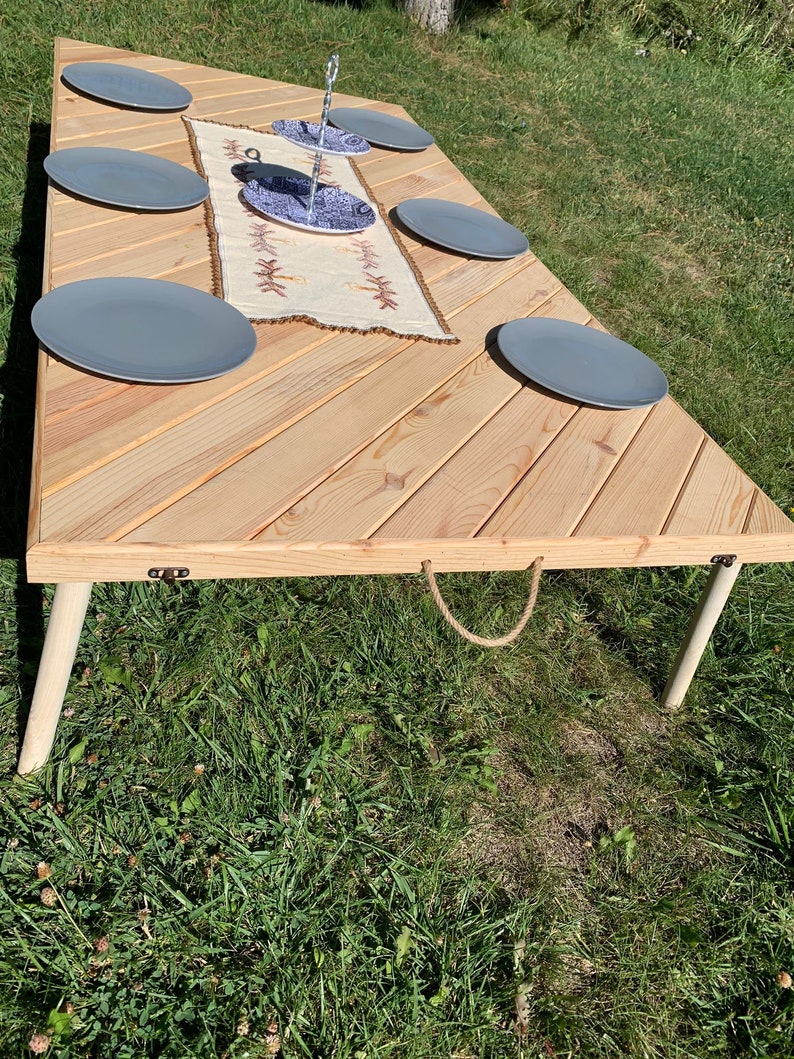 Picnic Table Boho Table Car Picnic Table Folding Etsy