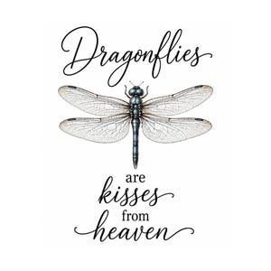 Dragonfly Wall Art, Linen Sympathy Quote with Framed Options