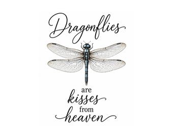 Dragonfly Wall Art, Linen Sympathy Quote with Framed Options