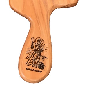 Saint Andrew Holding Cross | Bethlehem Cross | Olive Wood Cross | Holy Land Holding Cross | Comfort Cross | Pocket Cross | Praying Cross