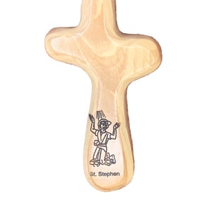 Saint Stephen - Engraved Holding Cross
