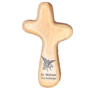 Saint Michael the Archangel - Engraved Holding Cross