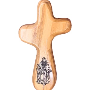 Virgin Mary - Engraved Holding Cross
