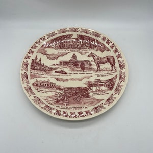 Vintage Mid-Century Kentucky Souvenir Plate Vernon Kilns 10 1/2” 1950s