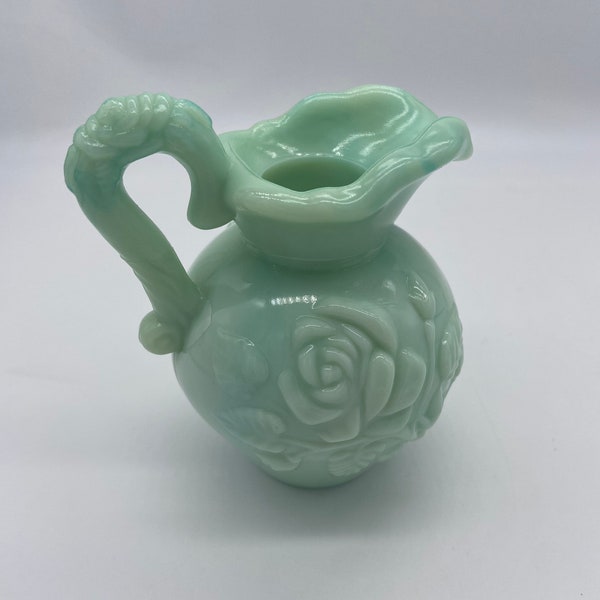 Green Milk Glass Etsy