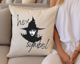 Halloween Witch Spooky Pillow, Cute Witchy Pillow, Cottagecore Fall Pillow, Witches Hat Throw Pillow, Girls Halloween Pillow, Gift For her