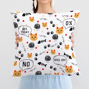 Cat Pillow, Silly Cat Pillow, Cute Cat Pillow, Kitty Cat Pillow, Gift For Cat Mom, Gift For Cat Dad, Cat Lover Present, Kitty Cat Pillow
