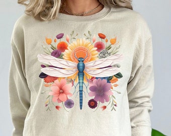 Dragonfly Sweatshirt, Dragonfly Lover Sweatshirt, Cottagecore Dragonfly Sweater, Insect Lover Sweater, Nature Lover Gift, Forestcore Shirt