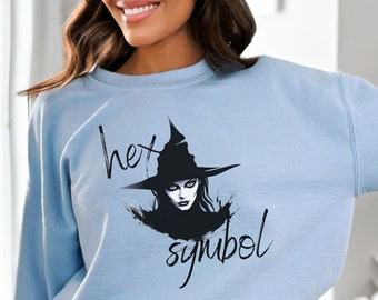 Halloween Hexe Spooky Sweatshirt, niedlicher Witchy Pullover, Cottagecore Herbst Sweatshirt, Hexen Hut Pullover, Mädchen Halloween Pullover