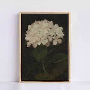 Moody Vintage Floral Print | Gothic Floral PRINTABLE Art | Dark Academia Artwork | Moody Vintage Hydrangea | Office Artwork
