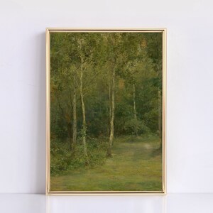 Vintage Countryside Woods Painting | Farmhouse PRINTABLE Art | Cottage core Artwork