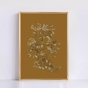 Vintage Botanical Sketch | Vintage Etching PRINTABLE Art | Vintage Floral Sketch
