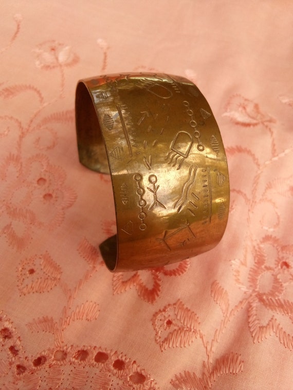 Genuine Copper etched bracelet