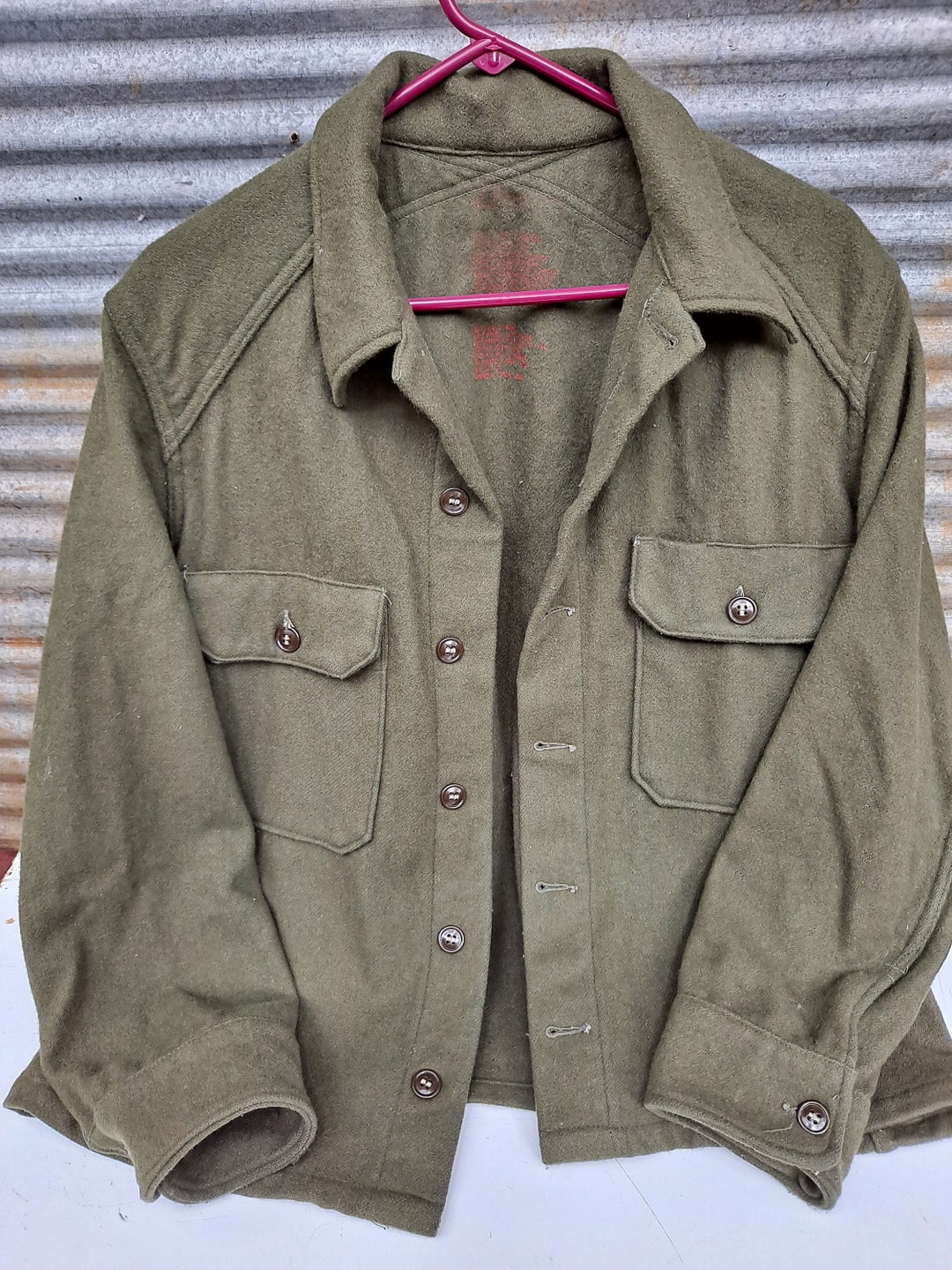 Vintage 1950s US Military Wool Field Shirt