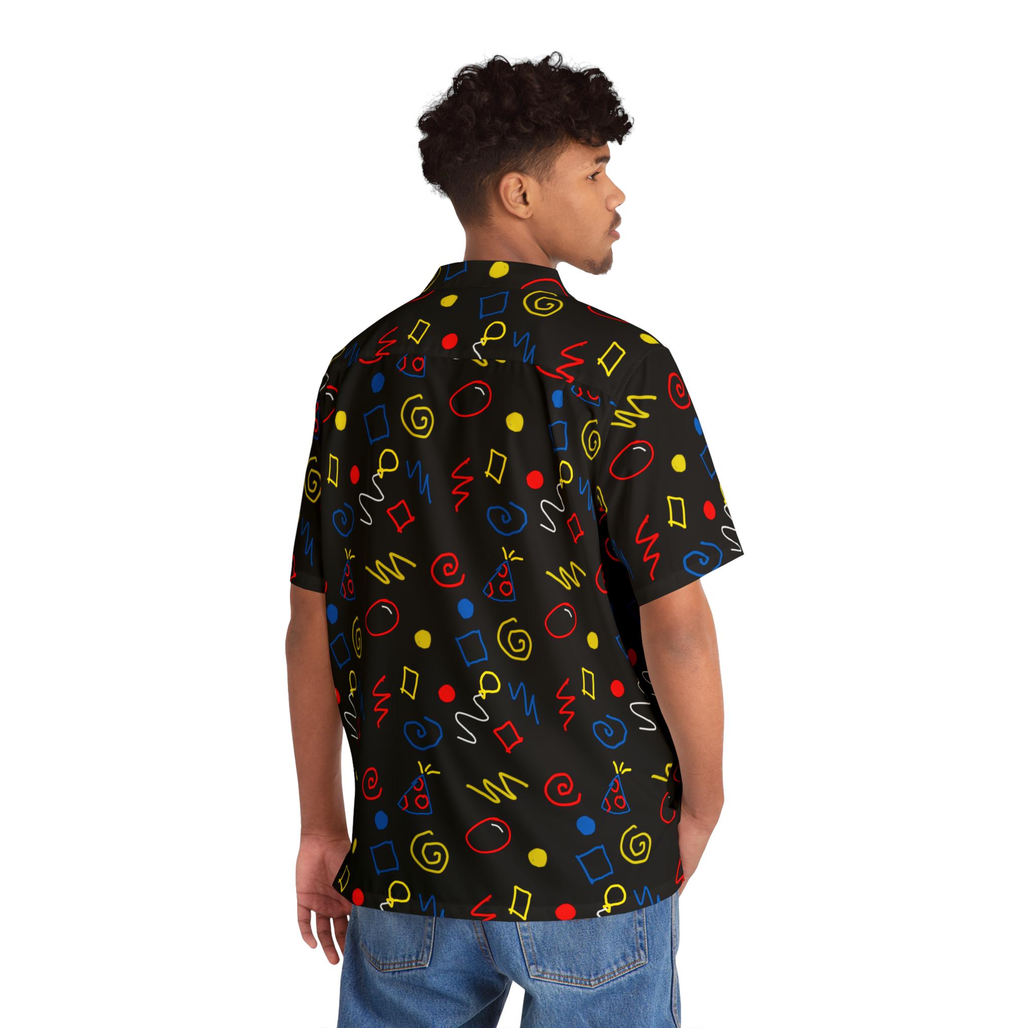 Clowncore Arcade Pattern Primary Colors Button-up Button-down Shirt ...