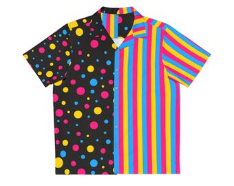 Clowncore LGBT+ Pride Pansexual Pan Rechte Button-Up Button-down-Shirt LGBT Kleidung Kleidung