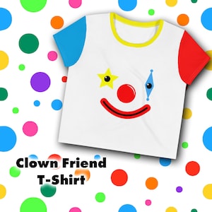 Clowncore Primary Colors Clown Friend Face Crop Top T-Shirt Clothes Clothing