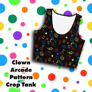 Clowncore Arcade Pattern Primary Colors Crop Top Tank Clothes Clothing