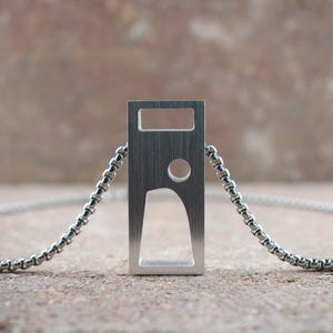 Yosemite Half Dome Necklace: Brushed Aluminum Pendant in Wood Box