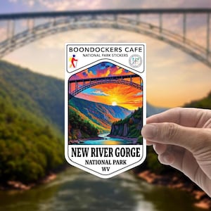New River Gorge National Park Stickers for Water Bottle Colorful Waterproof Vinyl Decal West Virginia Sticker Gift for Hiker Laptop Sticker
