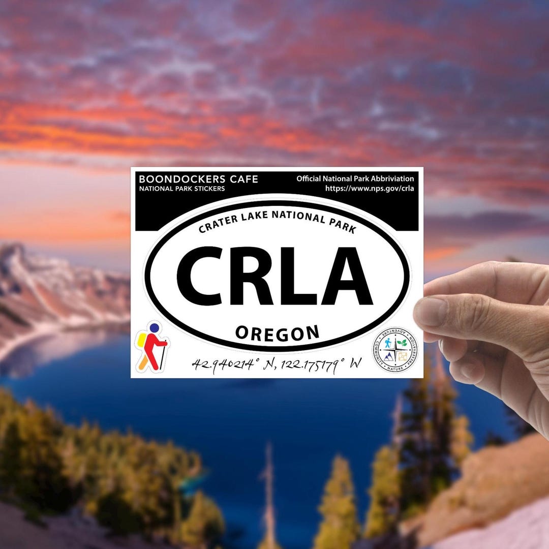 Crater Lake National Park Oregon In Mono Line Design For Badge T Shirt Sticker Illustration | Premium Vector - Foto 13