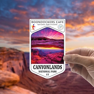 Canyonlands National Park Stickers for Water Bottle Colorful Waterproof Vinyl Decal Utah Sticker Gift for Hiker Laptop Sticker