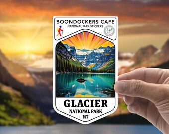 Glacier National Park Vinyl Sticker: Waterproof Montana Decal for Water Bottle