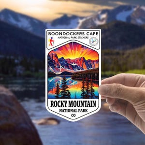 Rocky Mountain National Park Stickers for Water Bottle Colorful Waterproof Vinyl Decal Colorado Sticker Gift for Hiker Laptop Sticker