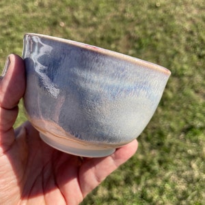 Lilac, lavender, blue pottery bowl, functional pottery, pastel blue, wheel thrown bowl, gift for mom, dad, sister, brother, wife, friend