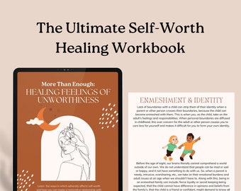 151 Page Self-Worth Workbook Bundle | Self Love Healing Journal | Digital Products | Journal Prompts | Mental Health Journal | Somatics
