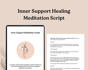 Inner Support Healing Script | Geführte Meditation Skizze | Therapie Meditation | Achtsamkeits-Skripte | Done for You | PDF zum Herunterladen