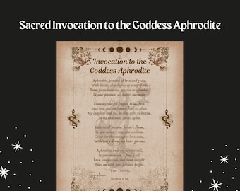 Aphrodite Göttin Invokation zum Ausdrucken, Altes Gebet, tägliche Arbeit mit der griechischen Göttin, Hexenbuch der Schatten, Pagan, Gottheit Andacht PDF