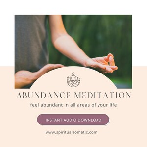 Abundance Guided Meditation, Hypnotherapy for Abundance, Somatic Therapy, For Self or Clients, Healing Meditation, Done for you Content