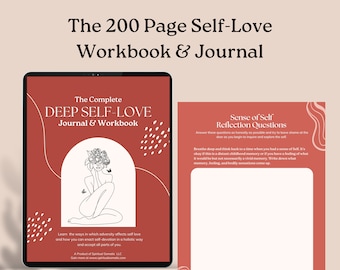 200 Page Self-Love Workbook | Healing Journal | Digital Products | Journal Prompts | Mental Health Journal | Somatic Therapy | Shadowwork