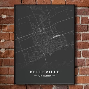 Carte de Belleville, Ontario | Ardoise | Impression de l’affiche